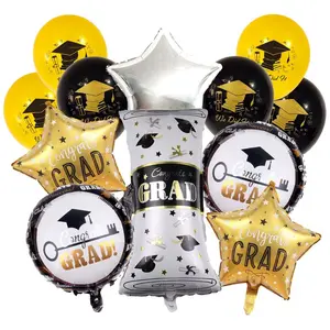 Congrats Balloons for Graduation Decorations, Class of 2026 Congrats Grad Aluminum Foil Balloons for College High School Graduation Party 2026,Graduation Season Balloon Set, Latex Aluminum Foil Graduation Certificate, 18 Inch Party Decoration