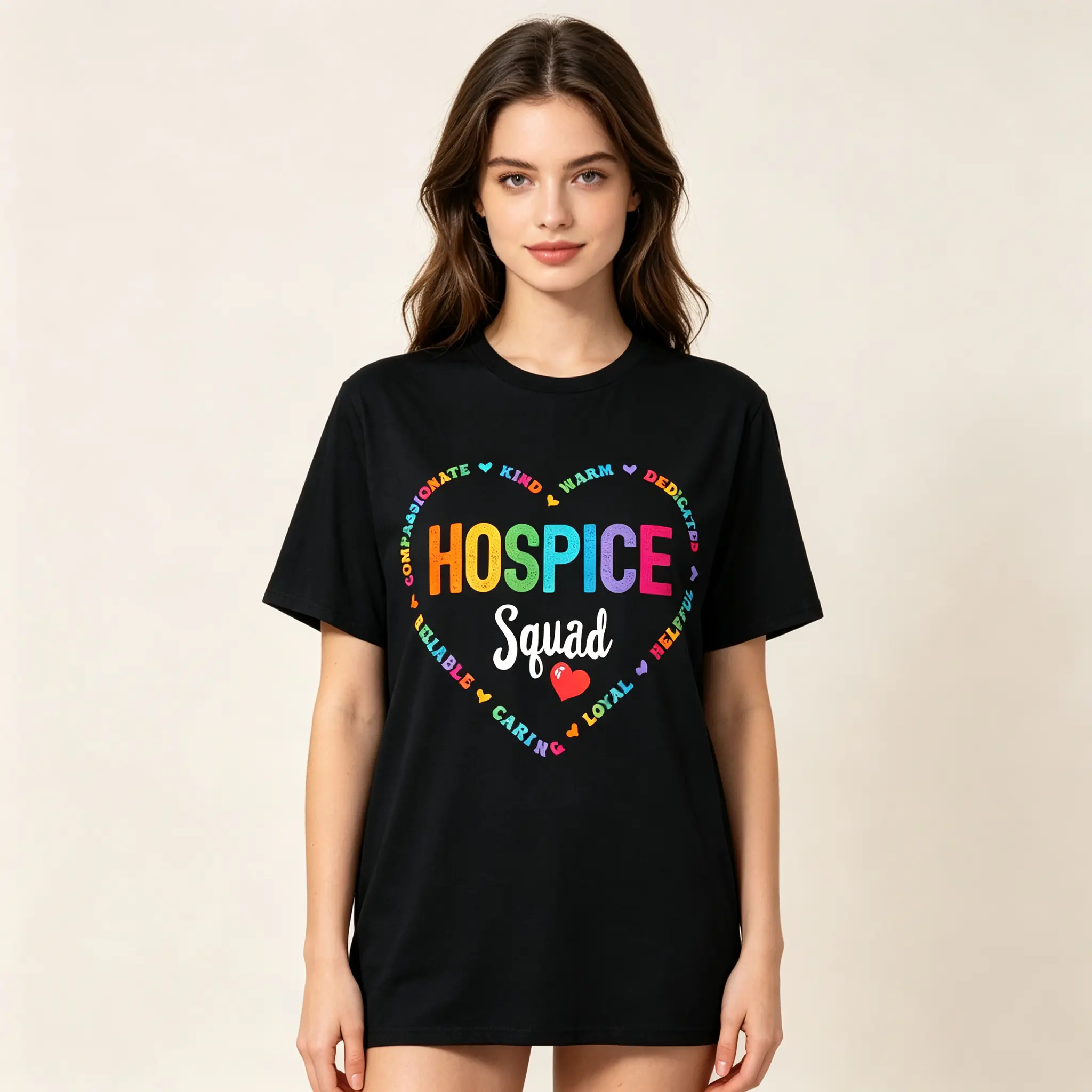 Men's Casual Round Neck Short-Sleeve T-Shirt, Ideal for Hospice Squad Nurses, Palliative Care Aides During Nurse Week
