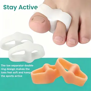 Unisex Gel Toe Separator Set (4Pcs), Gentle Washable Fragrance‑Free Toe Pads, Adjustable Bunion Corrector Pads, Reusable Soft Toe Spacers for Nighttime & Home Use, Ideal for Yoga Relaxation, Foot Care & Daily Comfort