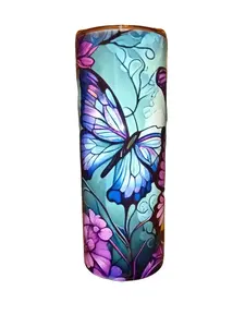 Butterflies & Flowers - 20oz oz 20 oz. 20oz. - Skinny Sublimation Tumbler - Amy's Tumbler Junkies - Your Favorite Tumbler Shop!