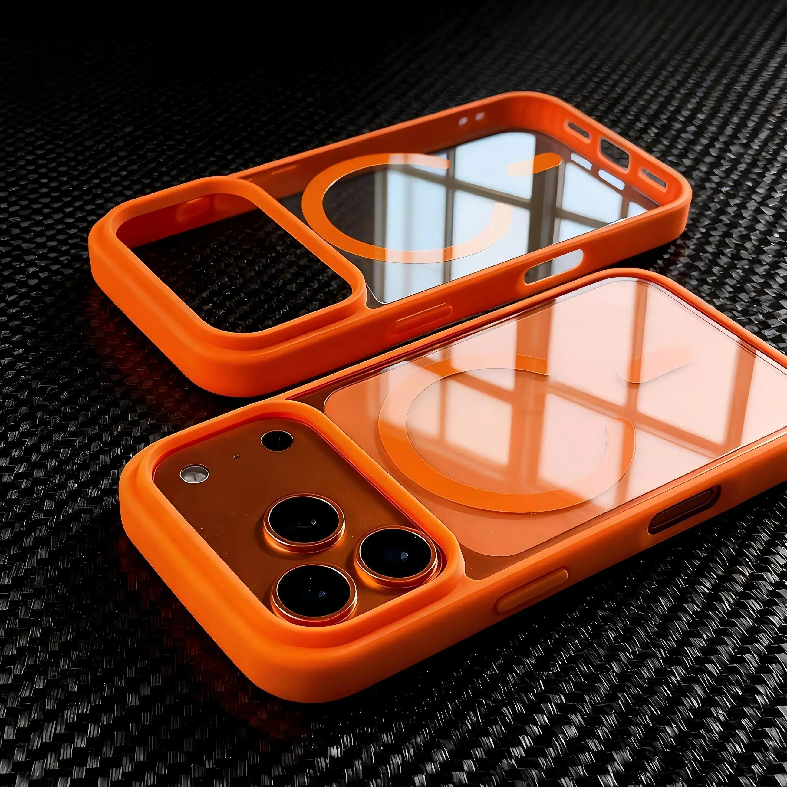 Phone Case – Premium Transparent Magnetic Wireless Charging Case, Compatible with iPhone 17 Pro Max/17/16/15/14/13/12/11 Pro Max Plus Mini/17 Air/17 Pro; Features Flexible Edges and a Sturdy Protective Back Panel with Shock-Absorption C,Halloween,Stickers