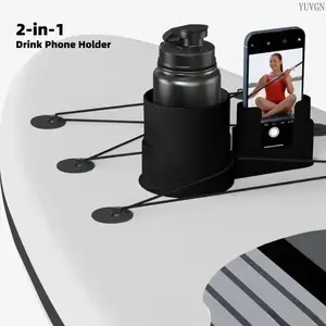 2-in-1 Water Sports Universal Clip-On Mobile Phone & Cup Holder - Upgraded Anti-Slip Waterproof, Shockproof Stable Stand, Durable All-Weather Outdoor Essential Accessories for Surfboard, Kayak summerwins