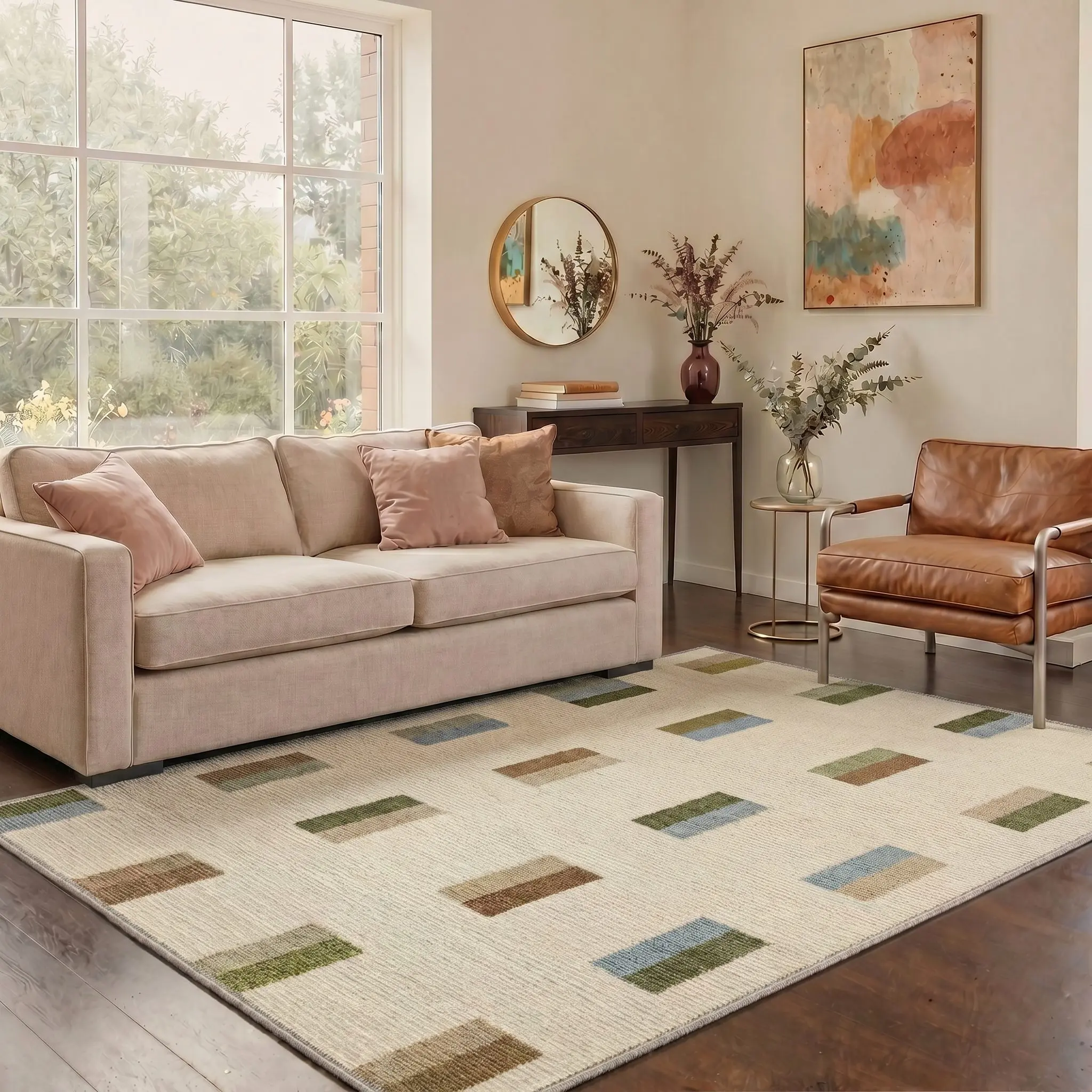 【Deals For You Days】BEIMO Home Rug Machine Washable Non Slip Area Carpet Pet Friendly Soft Floor Covering for Living Room Bedroom Kitchen Low Maintenance,ARC3214-OCHRE LINEN