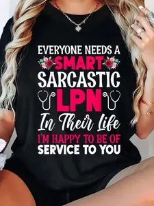 Funny LPN Nurse Shirt, 100% Cotton Smart Sarcastic Licensed Practical Nurse Tee