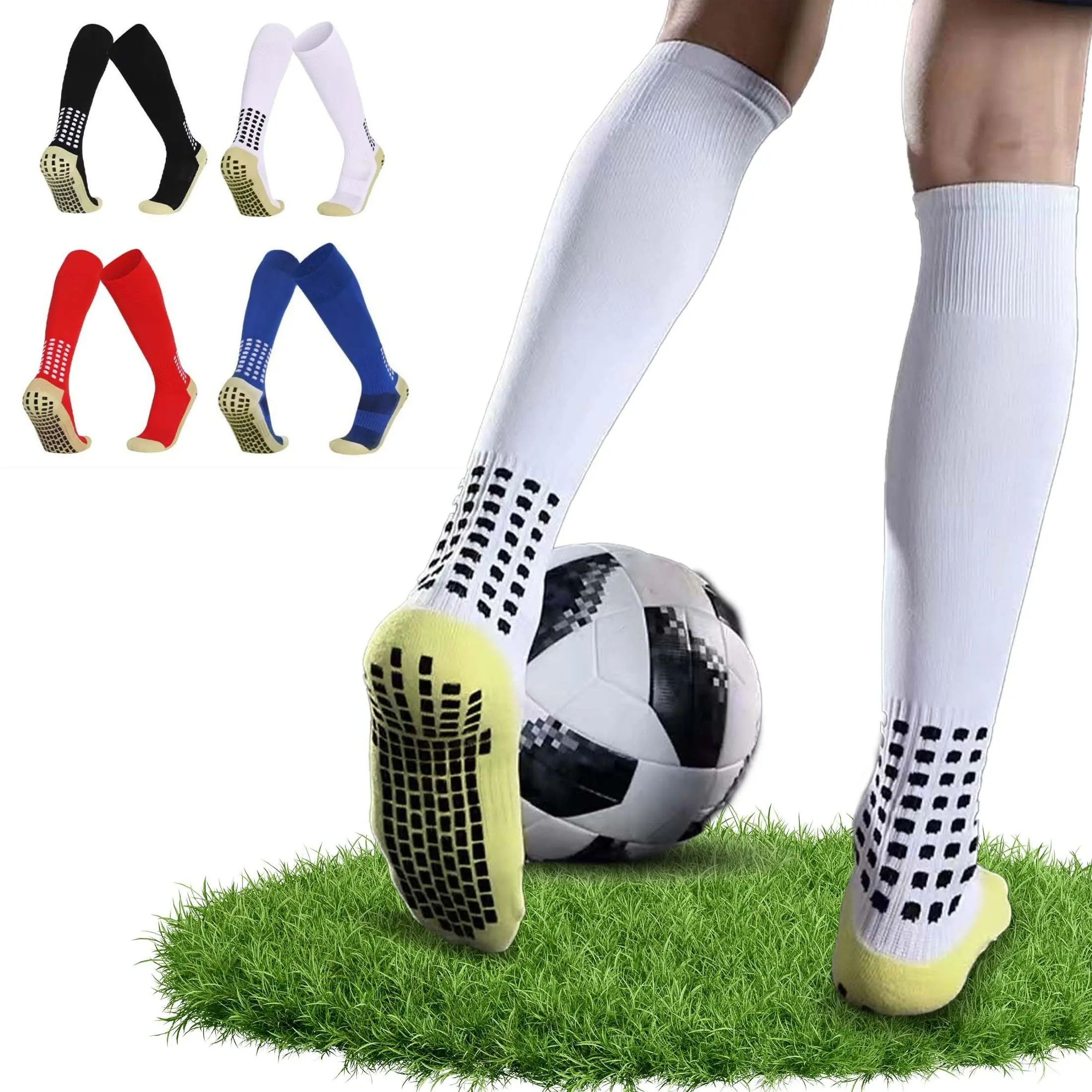 Anti-slip football knee-high socks, anti-slip sports socks, suitable for sports such as football, basketball, and hockey - these are socks with excellent grip properties.