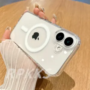 Crystal HD Transparent Magnetic Wireless Charge Case for iPhone 17 Air 11-17 Pro Max XR X S 7 8 Plus Hard Cover Screen Protector