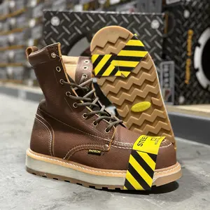 415 Steel Toe Light Brown Work Boots for Men 8 Inch Full Grain Leather with Rubber Sole Speed Hooks Comfortable Inserts Made in Mexico