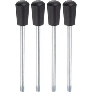 4pcs Clamping Handles M10 Thread 185mm (7.3") Length Chrome Plated Revolving Crank Handle Grip Handwheel Screw Stem for Lathe Machine