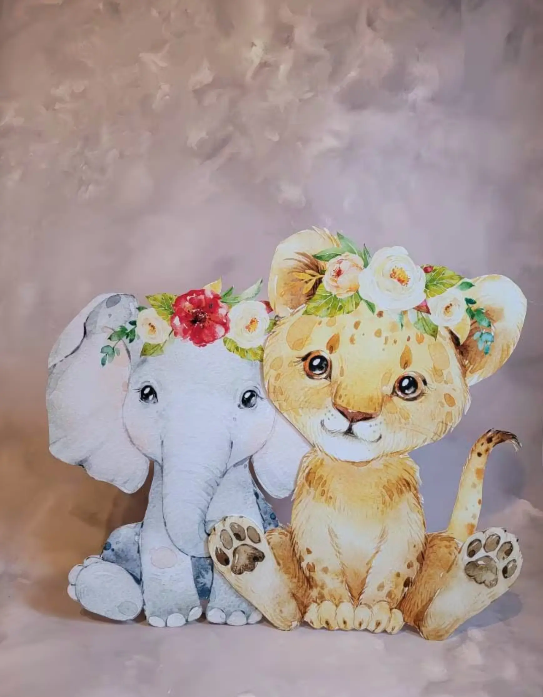 Baby safari baby shower cutouts water color safari character elephant cutouts cutouts safari animals/custom birthday decorations