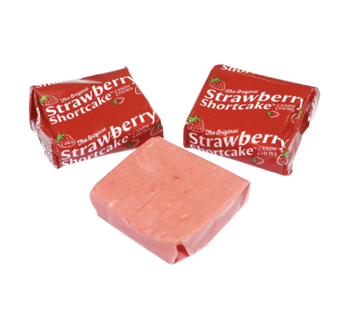 Sweet Original Strawberry Shortcake Taffy Candy Chews, 26-Count Individually Wrapped Chewy Snack Bag