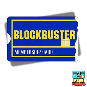 Block buster Credit Card Skin - Vinyl Sticker for debit cards, Waterproof, Glossy or Holographic - Easy to apply funny card sticker credit card