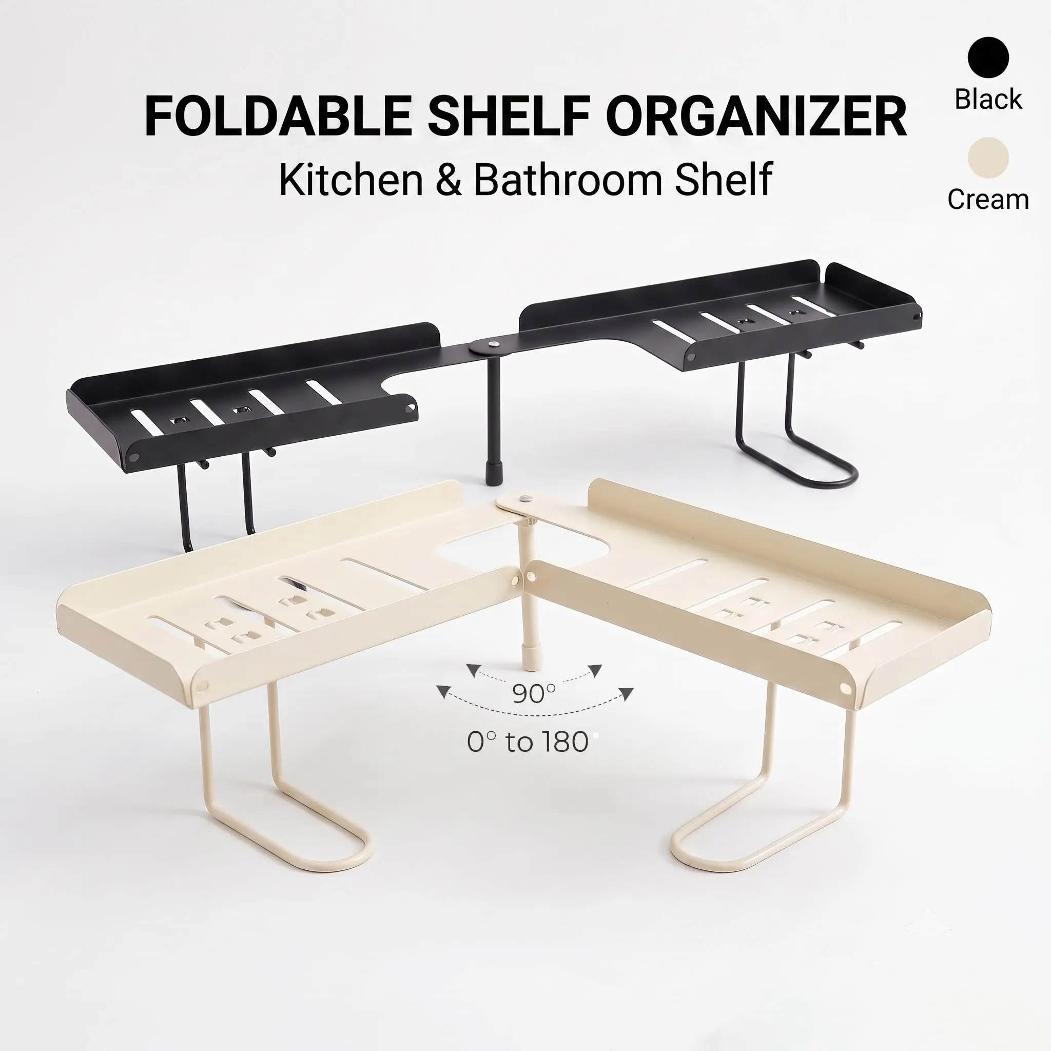 Carbon Steel Foldable Shelf Organizer - Durable No-Drilling Over-Faucet Caddy for Small Homes, Adjustable Legs, Collapsible Sink Storage Rack, Easy-Drain, Wipe-Clean with Damp Cloth, Homeowners,dorm room inspo,college dorm essentials,dorm haul