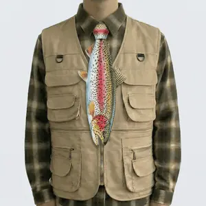 MUS626 3D Printed Rainbow Trout Fishing Tie - Realistic Fish Necktie for Men & Fishermen