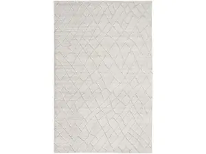 HomeRoots 514770 Rectangular Area Rug, 4x6 ft Ivory & Gray Stripe Handwoven Rectangle Rug, Rectangular Area Rugs, Handwoven Area Rugs