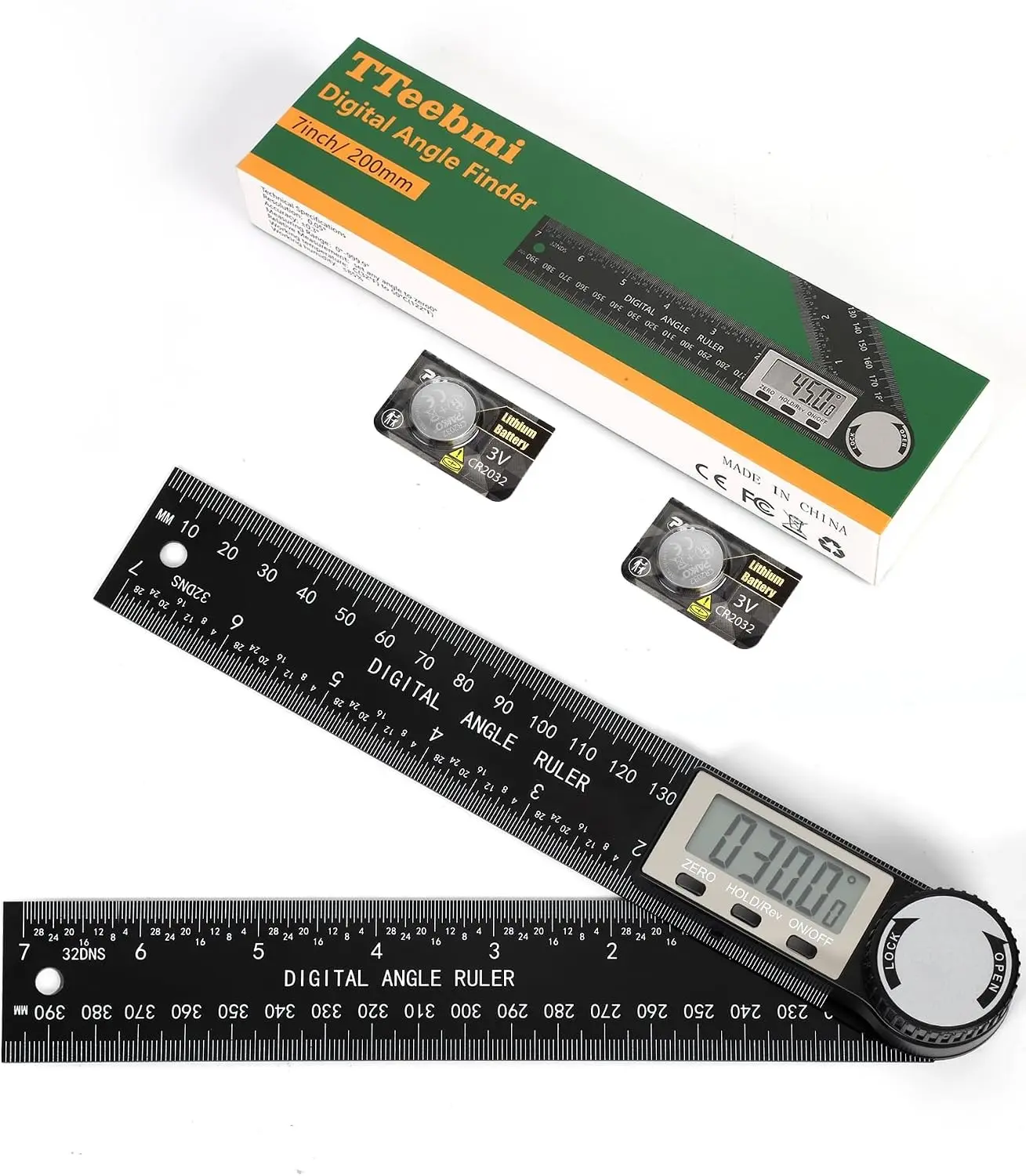 Protractor, Digital Angle Finder Protractor with LCD Display, 2-in-1 360° Angle Measuring Tool and Ruler, Precision Digital Protractor Ruler for Woodworking, Construction, Carpentry