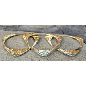 Hammered Triangle Brass Bracelet