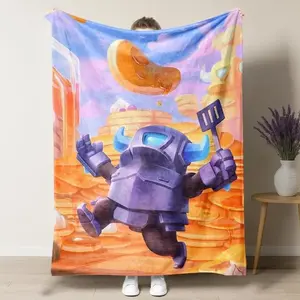 Clash Royale Mini Pekka Cute Soft Blankets Soft Flannel Blanket, an ideal Gift for Children Suitable For Use on Sofas, Beds, or For Travel, Gentle on The Skin, an Excellent Gift Multi-Purpose Holiday Blanket