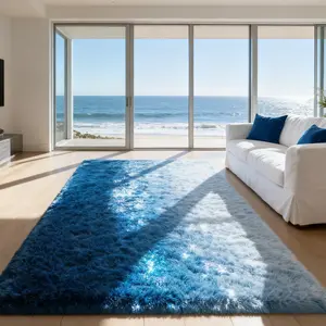 Gradient Plush Rug Aesthetic, Ultra Soft Non-Slip Nursery Rug for Living Room ,Plush High Pile Rug for Cozy Bedroom & Office-S