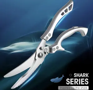 Spring Loaded Stainless Steel Poultry Scissors, Kitchen Power Tool with Safety Lock, Ergonomic Grip, Easy Bone Cutting & Easy Cleaning, AKC Quality