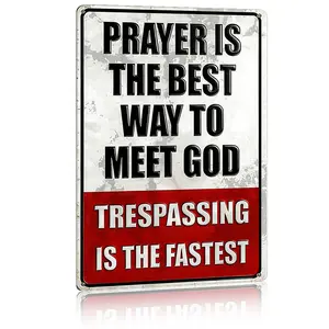 Metal No Trespassing Signs Private Property Funny, Posted Signs No Trespassing for Home Yard Garden Door Wall Metal Sign