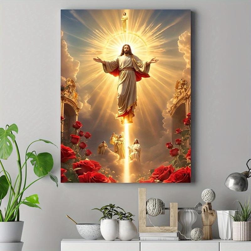 1pc Jesus Christ Canvas Wall Art,Religious Ink Print with Pine,Solid And Powerful Design, Indoor/Outdoor Portrait Orientation,Waterproof Canvas Artwork for Home,Office,Living Room,Bedroom,Adds Faith-Inspired Elegance to Any Space,Inspirational Wall Decor