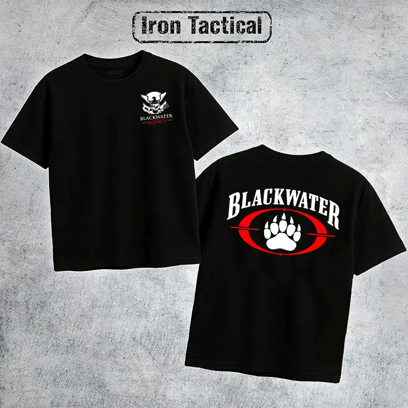 Iron Tactical Blackwater Bear Paw T Shirt Men's Retro Tactical Logo Graphic Tee Outdoor Sports Apparel Gift Men