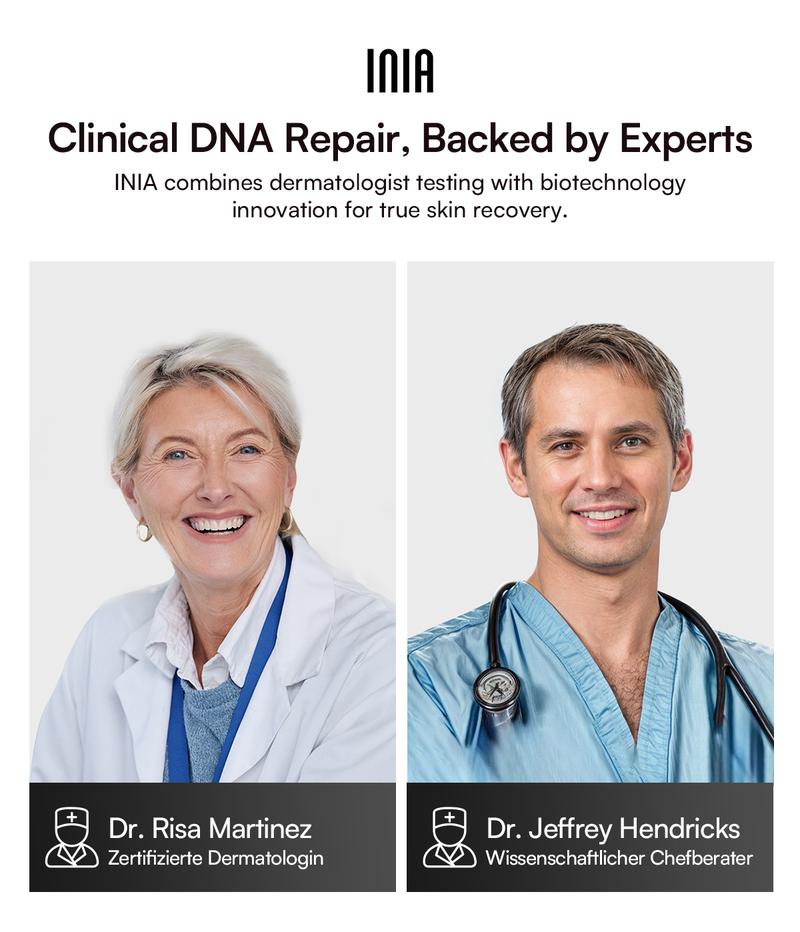 INIA PDRN + Peptide Repair Bundle – Cream & Serum Duo for Deep Repair & Radiant, Firmly Hydrated Skin with Salmon DNA, Peptides & Niacinamide, Safe for Sensitive Skin