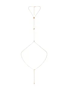 Dainty Shell Body Chain – Beach Body Jewelry with Cubic Zirconia | Adjustable Bikini Body Chain for Women Gold