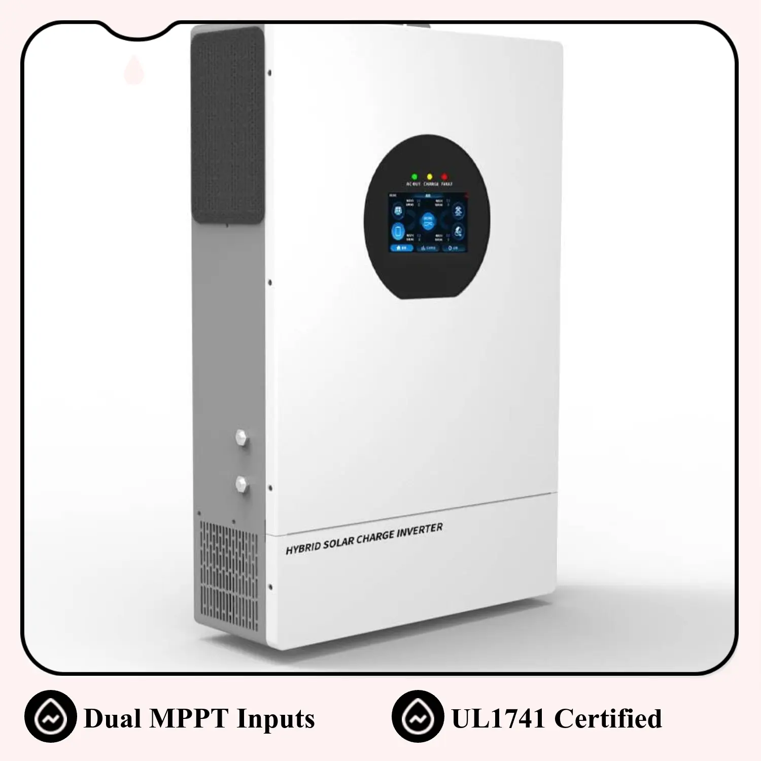 7.2KW DC48V to 110V/120V or 220V/240V split-phase inverter, dual MPPT solar inputs with a maximum of 4500W, 4500W, 150A, maximum solar open-circuit voltage 500V input, UL1741 certified Home Lighting Outdoor