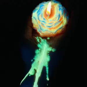 Low temperature candles, fluorescent glow in the dark candles that emit light, body safe, temperature safe aromatherapy candles, couple game candles