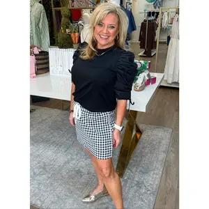Black & White Gingham Check Skirt