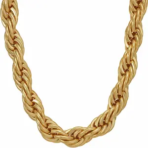 LIFETIME JEWELRY 9mm Rope Chain Necklace 24k Real Gold Plated for Women and Men (18 inches, 1 - Gold Plated)