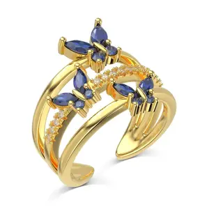 Moissanite Diamond Multiple Layer Flying Butterfly Ring