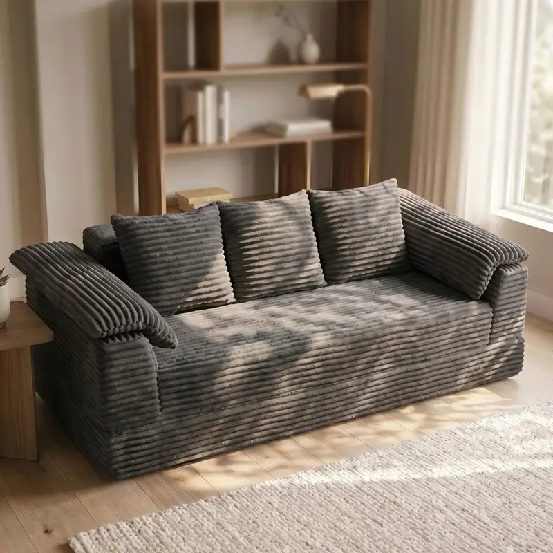 Vacuum Compressed 2 Seater Sofa Bed, 2-in-1 Convertible Loveseat Sleeper Couch