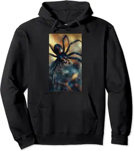 Close-up Black Widow Spider Arachnid Insect Web Pullover Hoodie - Loislefors Shop 39B0CYP2D9LB