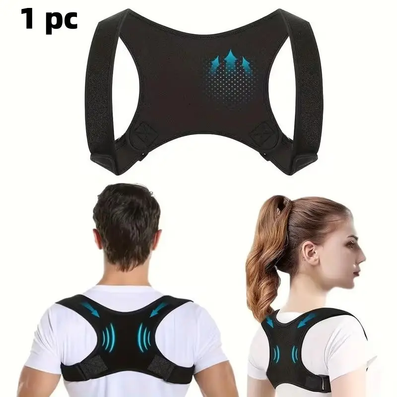 Unisex Adjustable Posture Corrector Back Support Belt, Posture Brace, Posture Trainer, Breathable Anti-Slip Ergonomic Posture Strap for Sitting, Standing and Travel