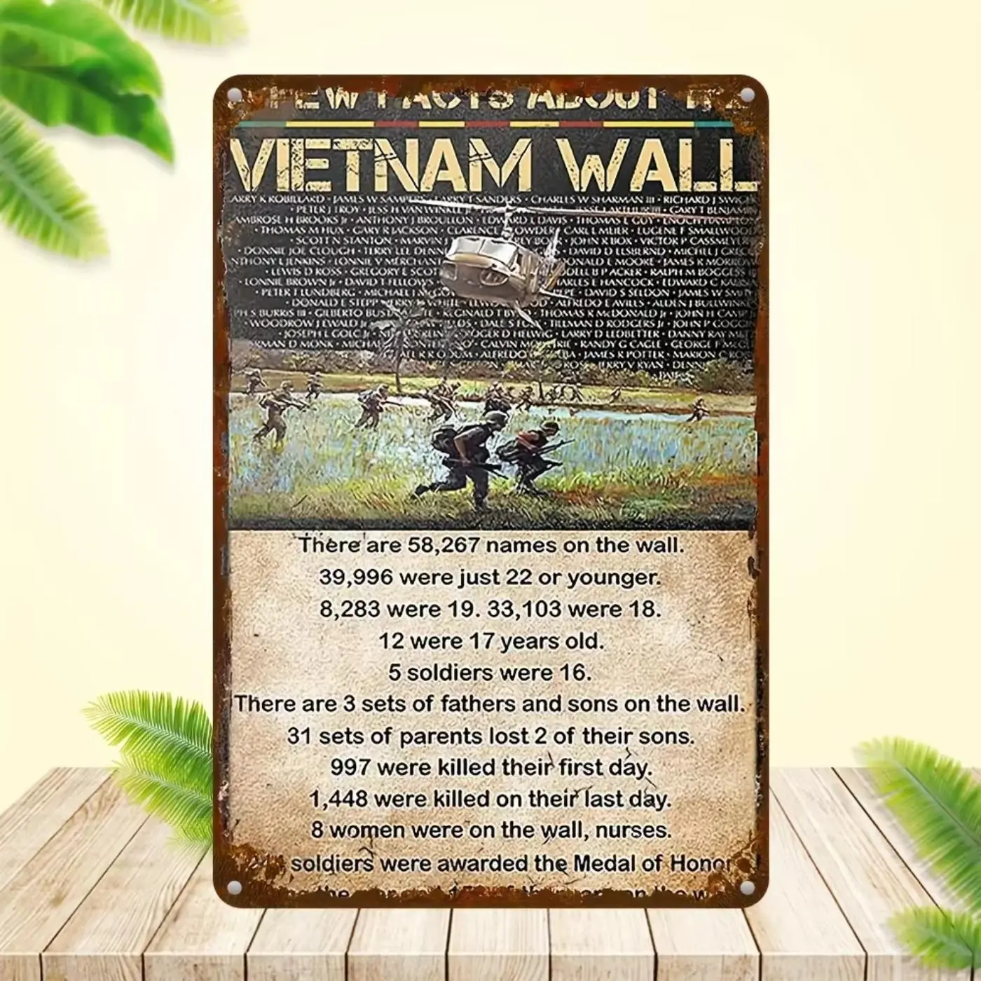 Vintage Vietnam War Themed Wall Art, Wall Decor Metal Sign, Wall Decor for Home Living Room Bedroom Office, Home Decor Ideas