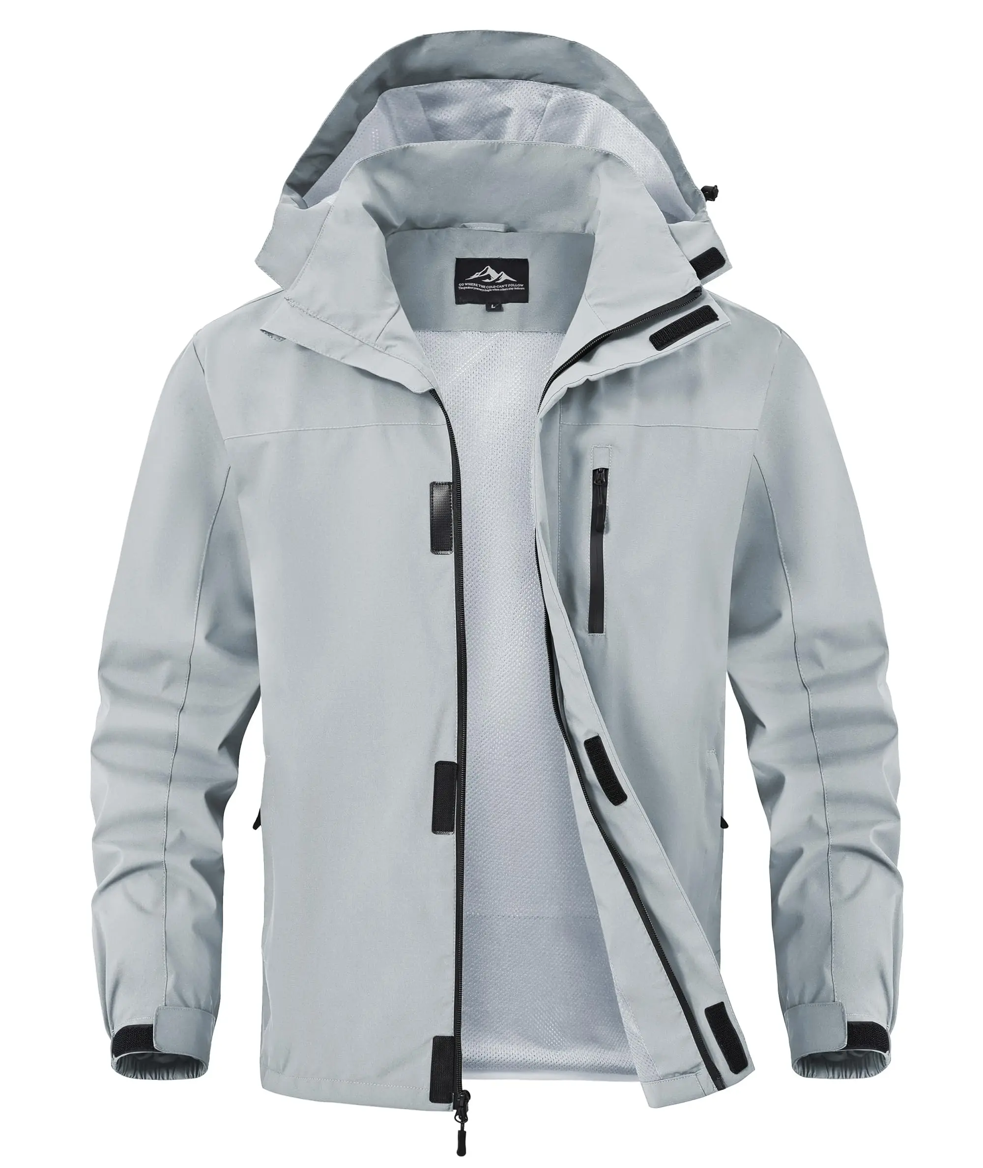 ZOOFLY Men's Hooded Colorblock Winter Parka - Waterproof Thermal Fleece Jacket, Fitted, Cold-Sealing Cuffs, Waterproof Shell, Zip-Secure Pockets for Skiing, Hiking, Camping Essentials
