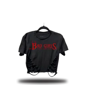 BAD GIRLS ROAD RASH FRONT SLASH CROP TOP