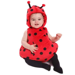 Ladybug Costume For Babies - Red with Black Dots Baby Romper with Antenna Hood - Baby Costume For Halloween, Christmas, Easter ,Pretend Play Fun, Theme Party & Festivals