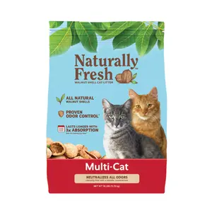 Naturally Fresh Multi-Cat Walnut Cat Litter - Natural_Size: 26 Lb