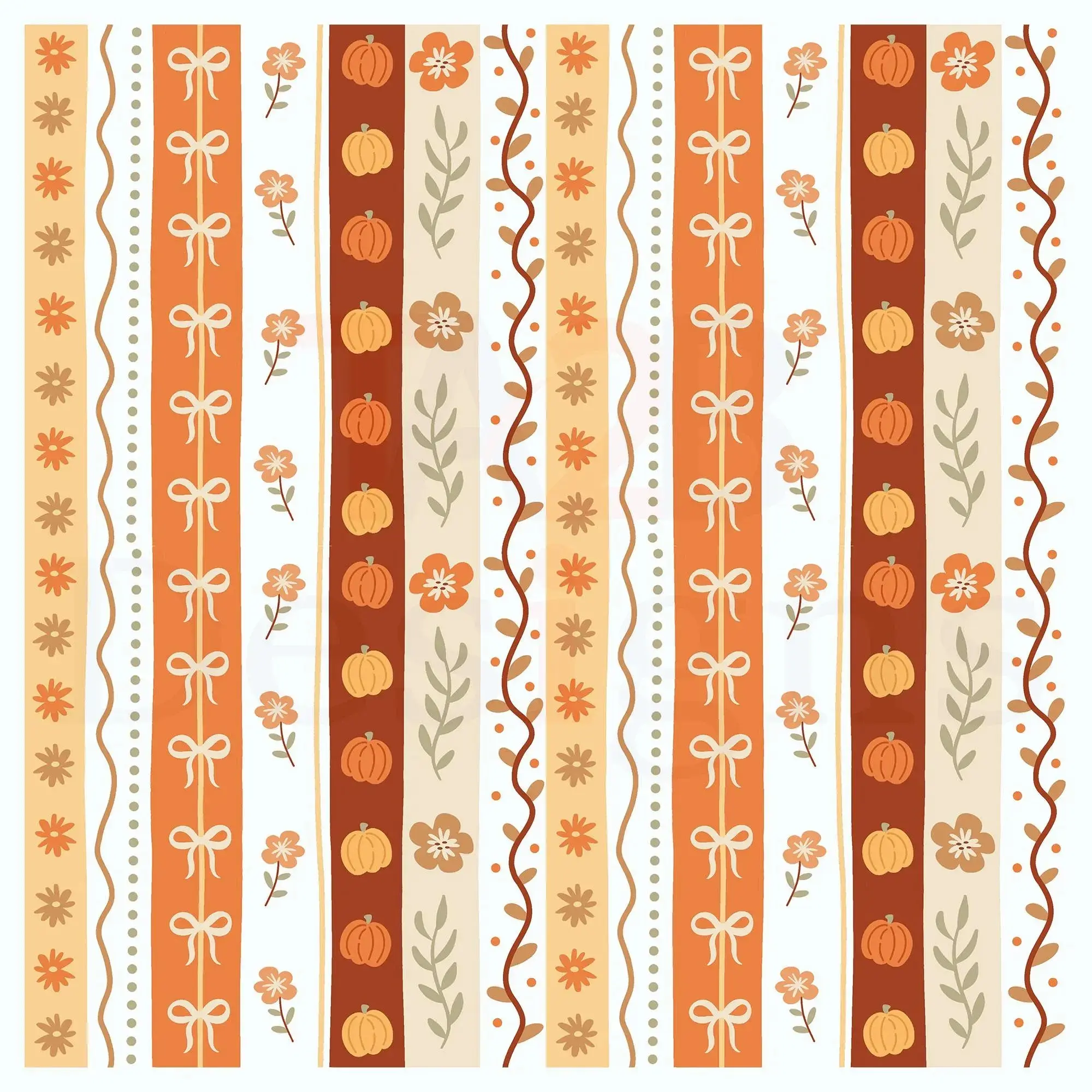 Coquette Fall Seamless Pattern, Floral Pumpkin Bow Print, notebook wrapping paper, book wrapping paper, gift wrapping paper
