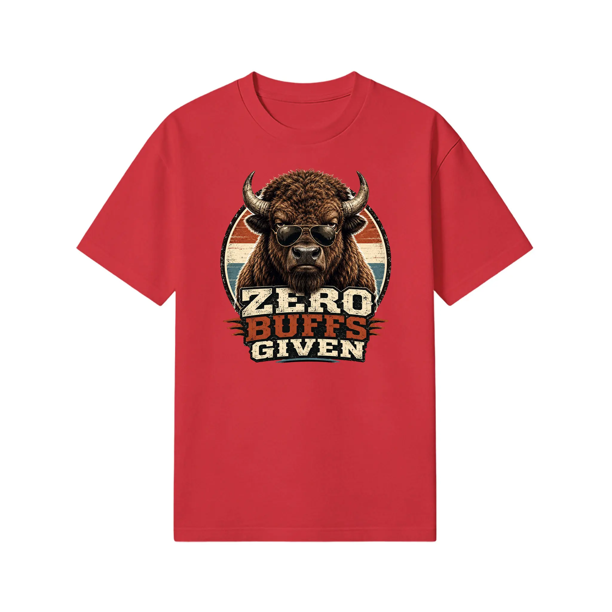Carpesun No Buffs Given Humor Graphic Tee, Vintage Bison Wildlife Animal Shirt, Retro Buffalo Design Outdoor Adventure Nature Lover Gift,Outdoor Adventure Shirt, Nature Lover Gift