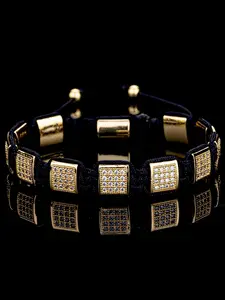 Men's DIY Charm Woven Adjustable Bracelet, Women's Jewelry Gift, Holiday Present, Valentine's Day Gift, Fashion Accessory