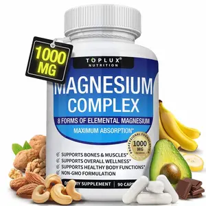 Organic Natural Magnesium Complex 1000 mg,90 Capsules Made from 8 Elements