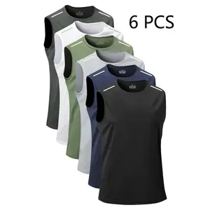 Men's Solid Color Round Neck Tank Top, Casual Comfortable Breathable Sleeveless Top for Summer, Men's Top for Daily Wear