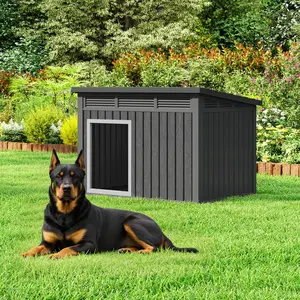Pet House With An Entrance And Flat Roof, Weather-Resistant Indoor/Outdoor Shelter For Cats And Dogs, Minimalist Design with A Safety Door, Suitable For Small And Medium Pets, Essential Pet Supplies For Home Use, Cat House And Dog House.Summervibes