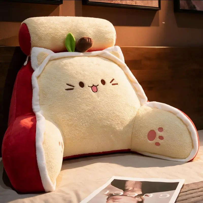 The cutest bed rest pillow ever! Soft plush kawaii pillow with neck and back support for all your lazy days