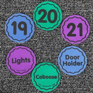 Carpet Mark-Its 36 Pack Line-Up Helpers Numbered Spot Markers and Labels 4' Carpet Dots for Teacher Supplies