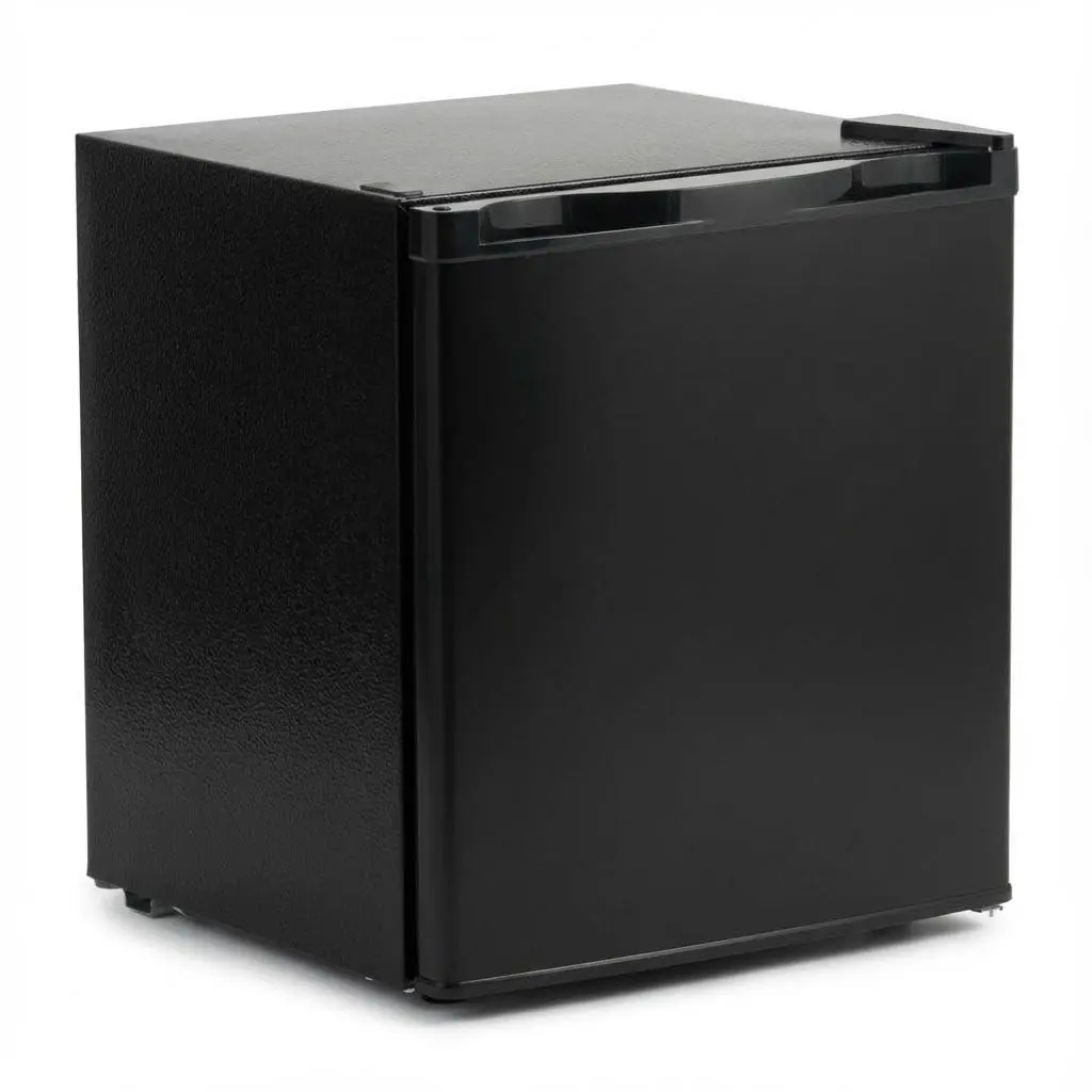 1.6 Cu.Ft Mini Fridge with Freezer, Ultra Quiet Compact Refrigerator for Bedroom, Office & Dorm - Energy Efficient, Single Reversible Door Mini Fridge for Bedroom & Small Spaces, Black